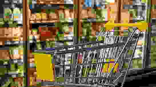 Einkaufswagen in Laden Einkaufswagen in Laden