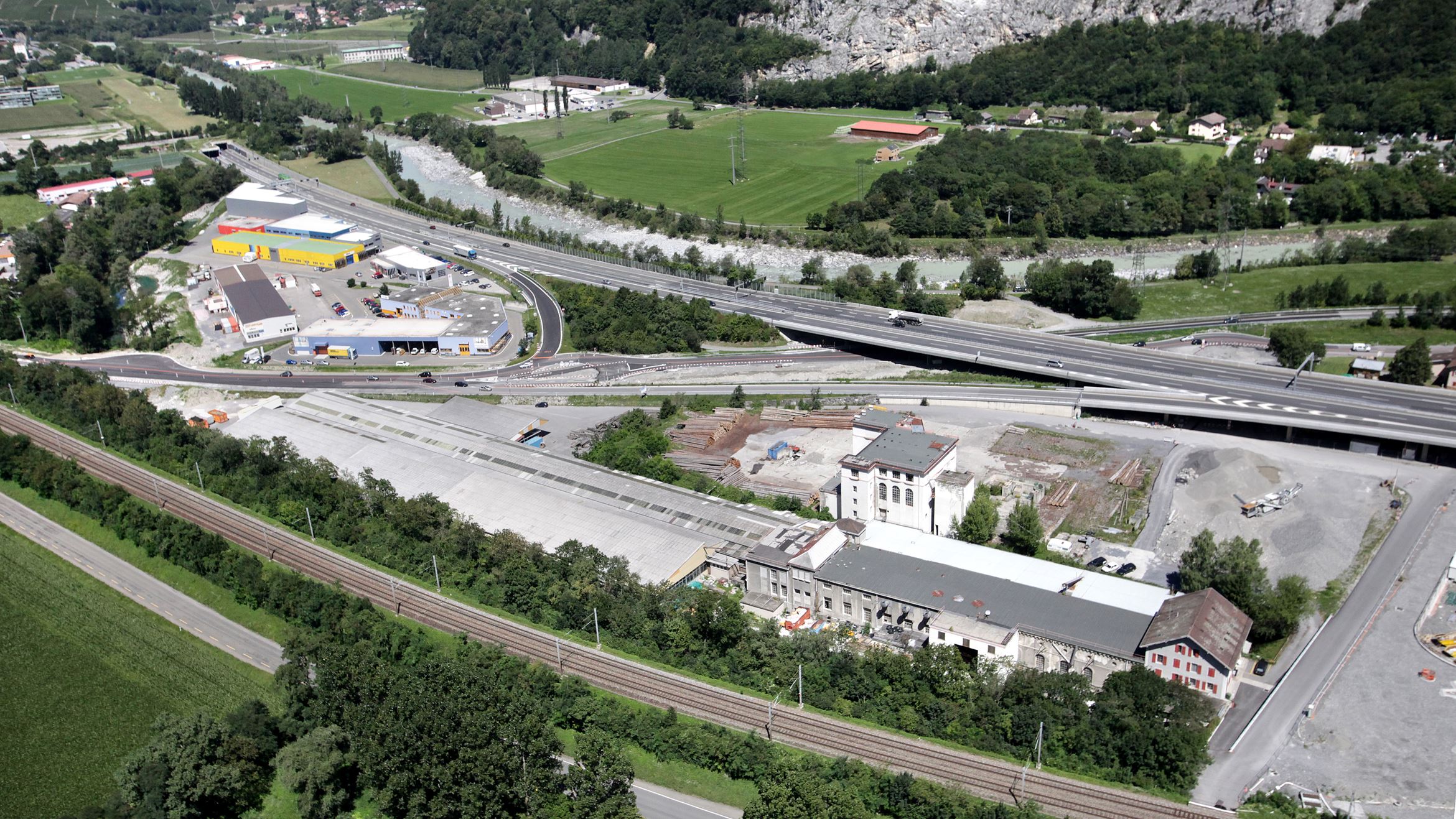 Saint Maurice HIAG-Areal Luftaufnahme6 Saint Maurice HIAG-Areal Luftaufnahme6