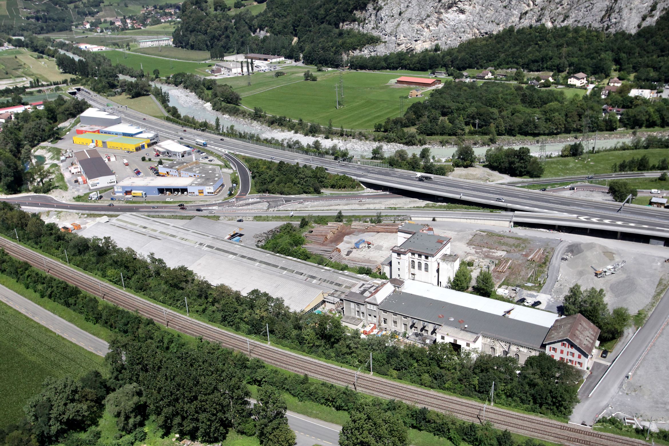 Saint Maurice HIAG-Areal Luftaufnahme6 Saint Maurice HIAG-Areal Luftaufnahme6