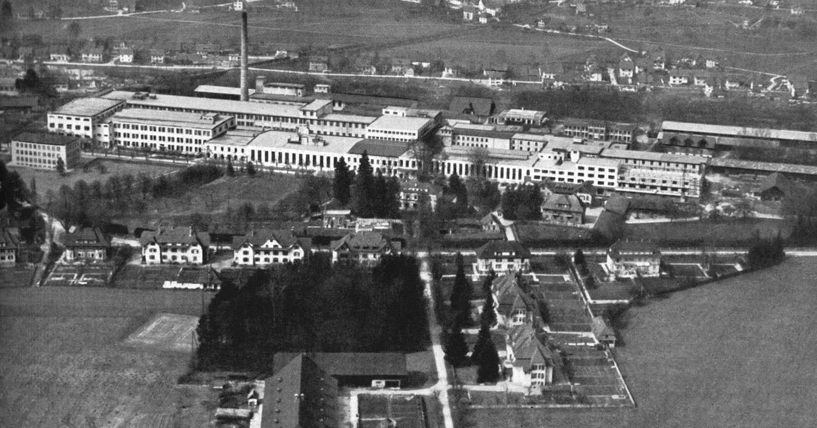 Papieri Biberist Fabrikansicht 1946
