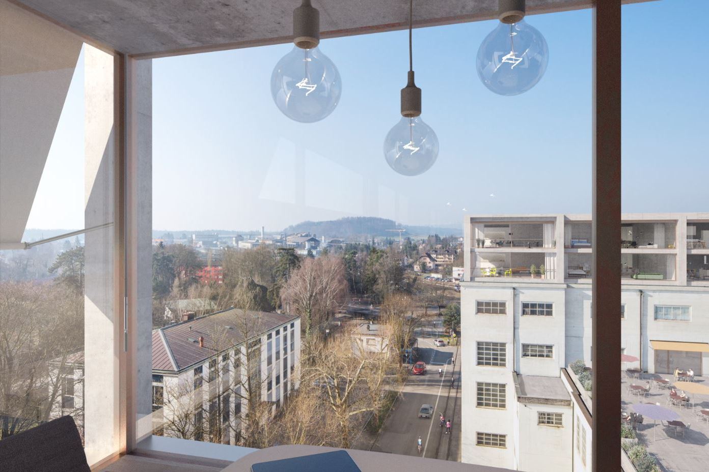 Visualisierung Papieri Areal Aussicht Visualisierung Papieri Areal Aussicht